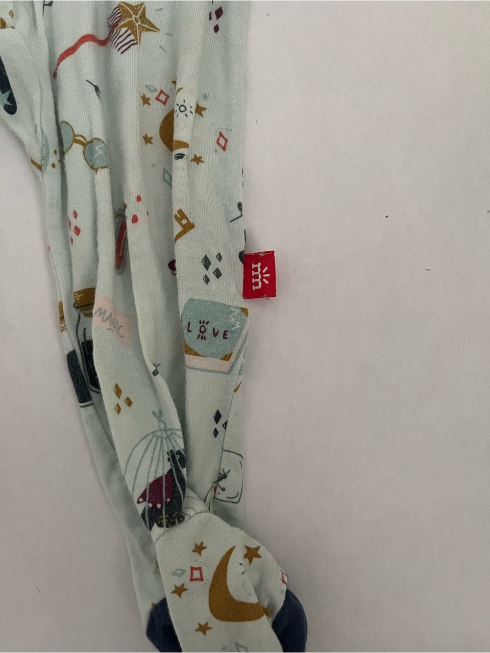 MagneticMe Magic-Themed Mint Green Kids One-Piece Pajamas - Picture 4 of 6